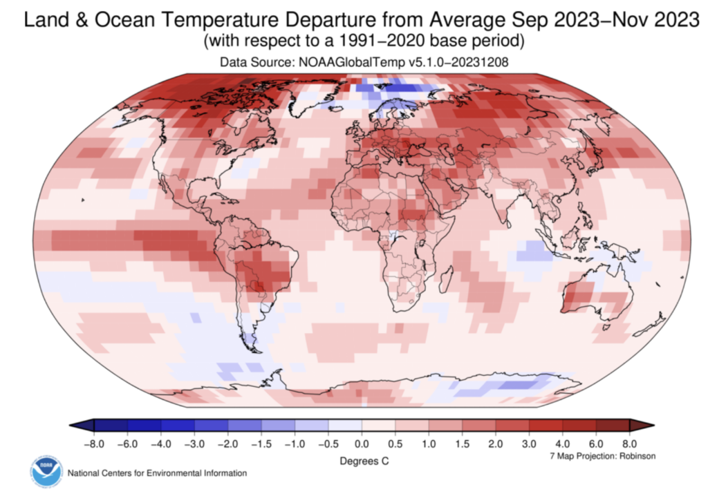 Explore the unprecedented climate data for November 2023, revealing it as the sixth consecutive month of record-warm global temperatures